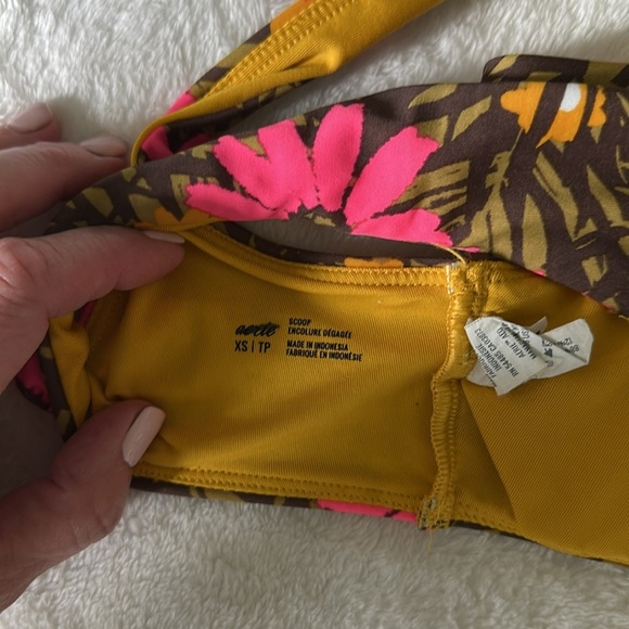 Aerie Floral Bikini Top in Pink and Yellow - Picture 4 of 6